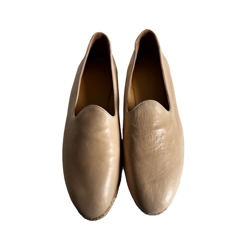 Vince Malia Leather Espadrilles Slip On Flat Loafer